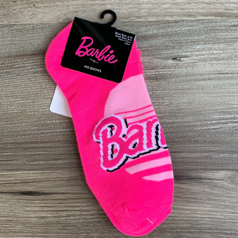 Barbie No Show Pink Socks Sock size 9-11 🆕 Novelty fun Noshow